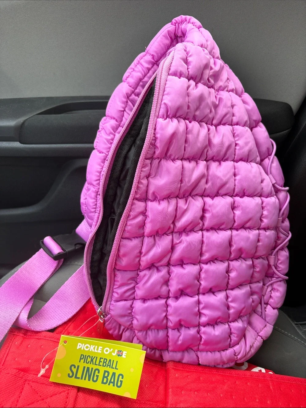 Pink Quilted Pickleball Sling Bag
